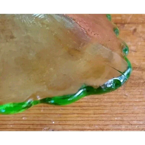 3 LE Smith & Rose Trellis Green Glass Square Pedestal Cake Stands Handmade USA - Picture 16 of 16